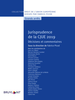 cover image of Jurisprudence de la CJUE 2019